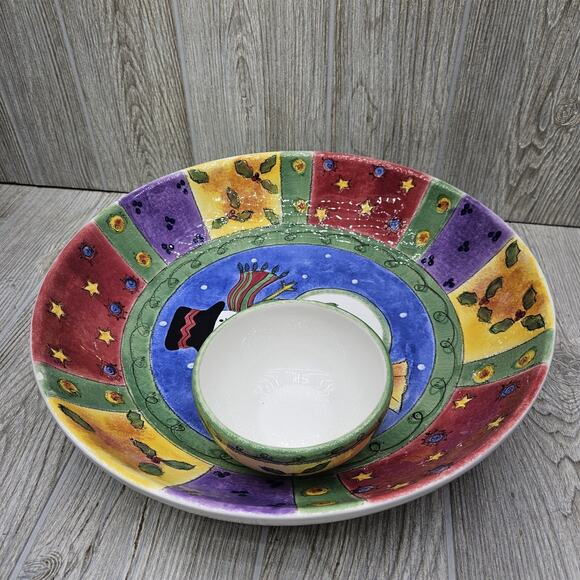 Sango The Sweet Shoppe Christmas Chip & Dip Set 2 Pcs 3041 Sue Zipkin - Picture 4 of 13